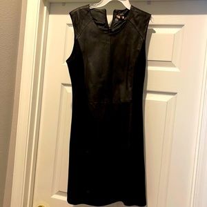 Black leather dress